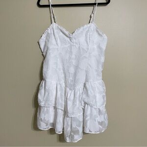 Wild Fable White Ruffle floral lace‎ Mini Dress size XL
